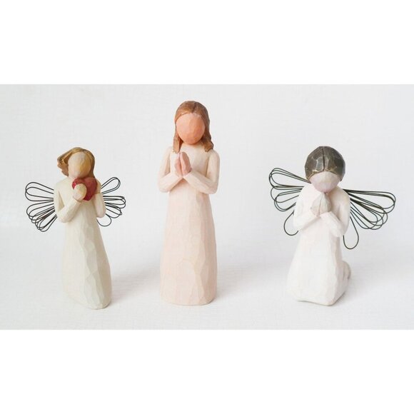 3 Willow Tree Figurines Angel & Praying Girl Sculpted Hand-Painted Figure - Picture 1 of 6